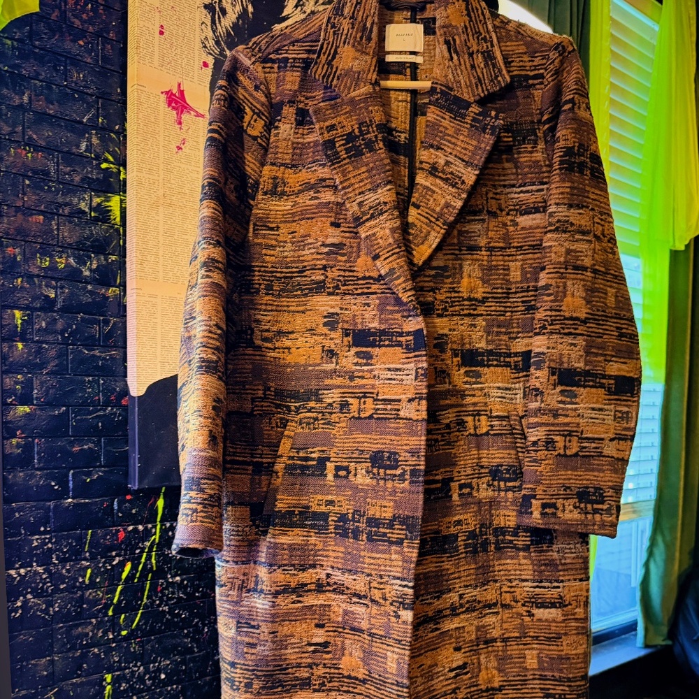 Eccentric Billy Reid floor length coat.